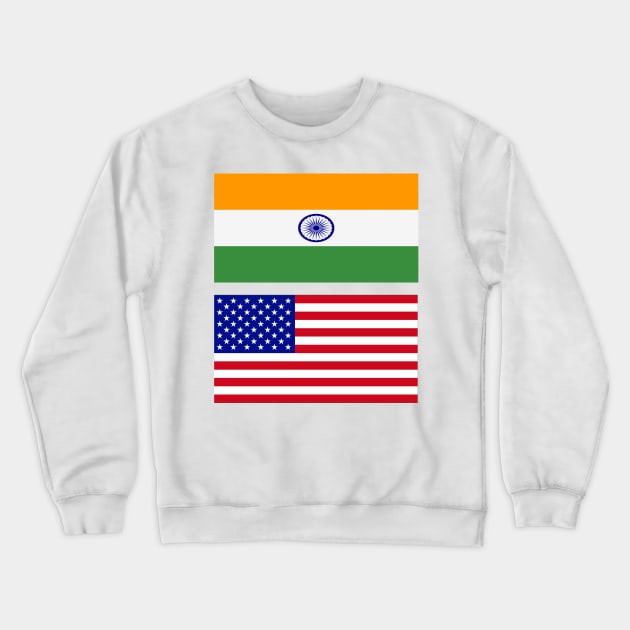 USA and Bharat India Flag Crewneck Sweatshirt by Islanr